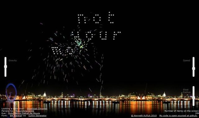 JS-Fireworks, envía un mensaje especial formado a partir de fuegos artificiales virtuales