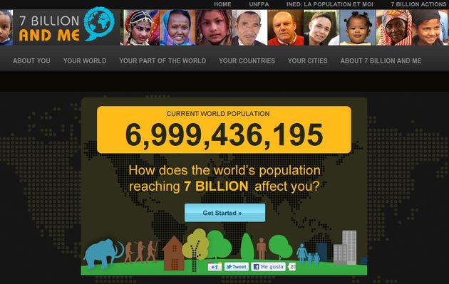 7billionandme, contador de la población mundial que espera al habitante 7 billones