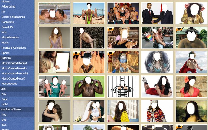FaceinHole: más de 200000 plantillas para crear divertidos fotomontajes