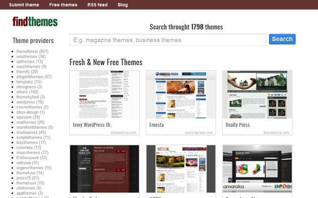 Findthemes, directorio y buscador de temas para WordPress (gratuitos y comerciales)