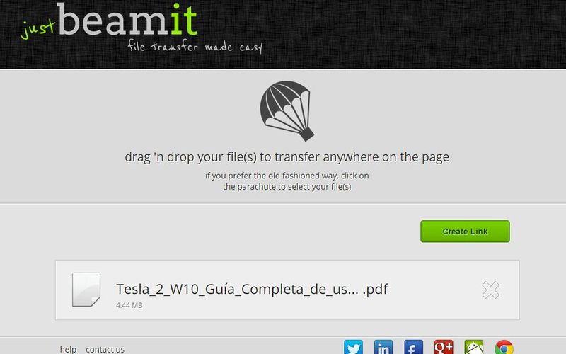 JustBeamIt: una web para enviar archivos sin importar su tamaño