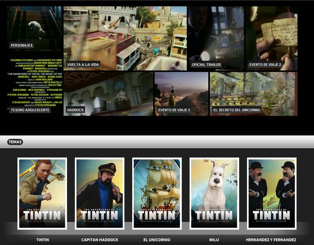 Aplicación para Chrome con trailers exclusivos de la película "Las aventuras de Tintín"
