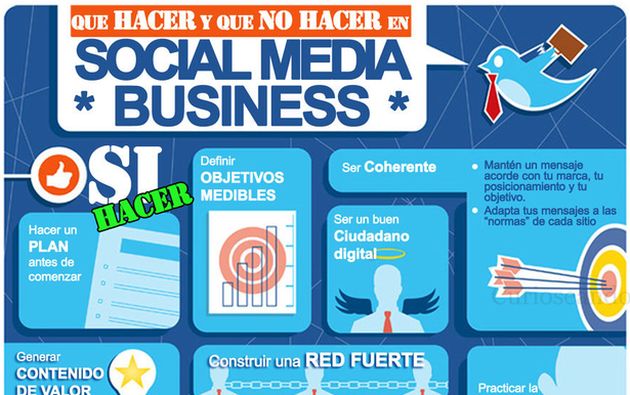 Práctica infografía con consejos sobre que se debe hacer o no hacer en social media