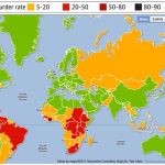 Un mapa con los porcentajes de criminalidad de todo el mundo