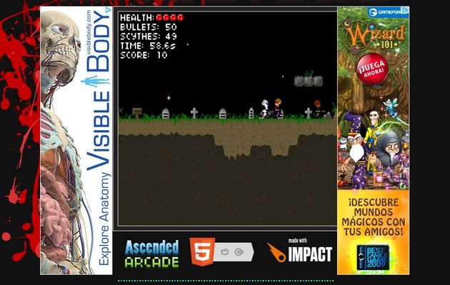 Mutant Zombie Monsters, juego estilo retro en HTML5