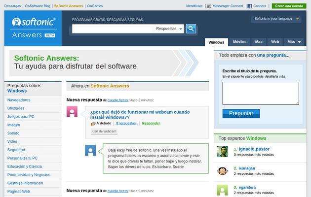 Softonic Answers, la sección de ayuda sobre software del conocido portal de descargas