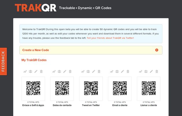 TrakQR, generador de códigos QR dinámicos con estadísticas