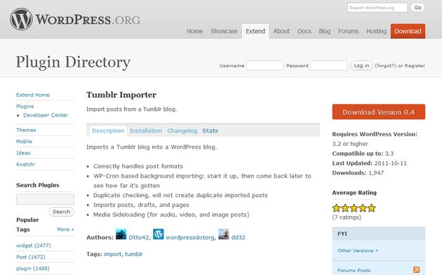 Tumblr Importer, importa tu blog de Tumblr a WordPress con este plugin