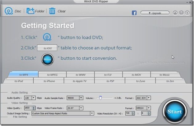 WinX DVD Ripper, aplicación gratuita para convertir tus películas en DVD a diferentes formatos