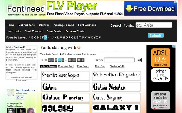 Fontineed, más de 51000 fuentes de texto para descargar