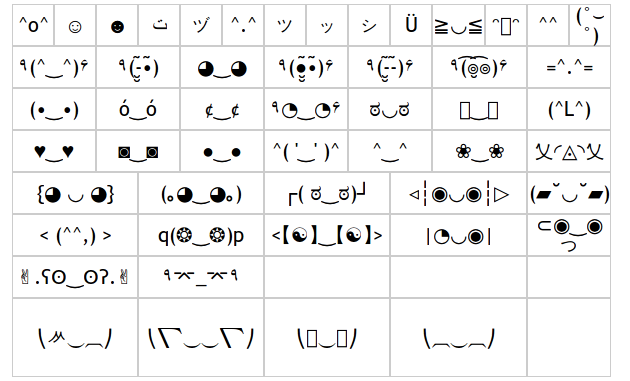 Hinh: colección de emoticonos y originales textos para Twitter, Facebook, etc.