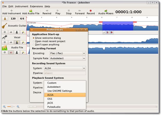Jokosher, estudio de grabación y editor de audio gratuito para Windows y Ubuntu