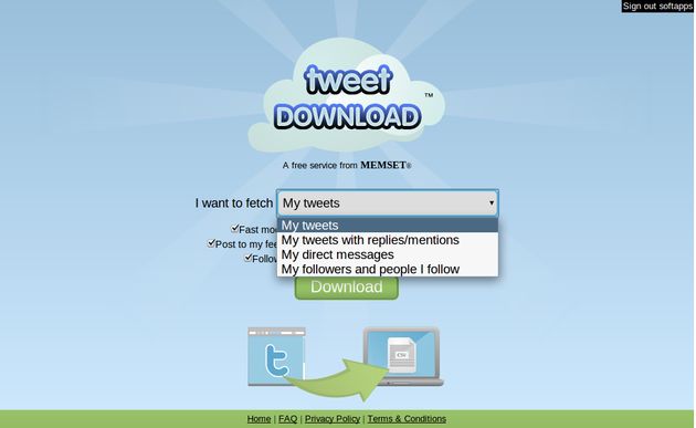 TweetDownload: descarga un backup de tus tweets, menciones, DM, follows o followers de Twitter