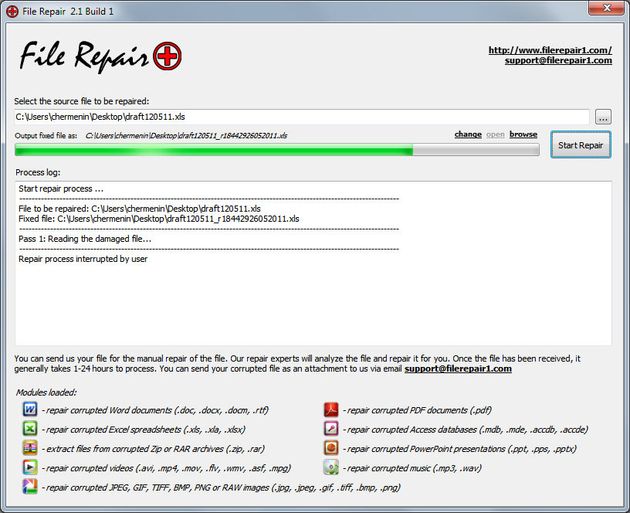 File Repair, aplicación Windows gratuita para reparar archivos dañados o corruptos