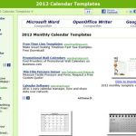 Una gran colección de calendarios del 2012 para descargar en formato doc