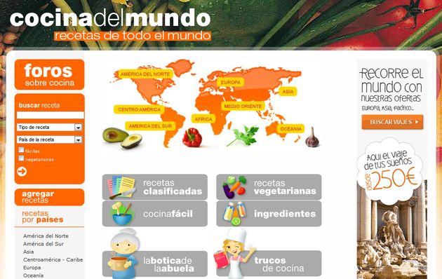Cocinadelmundo, recetario online con platos de todo el mundo