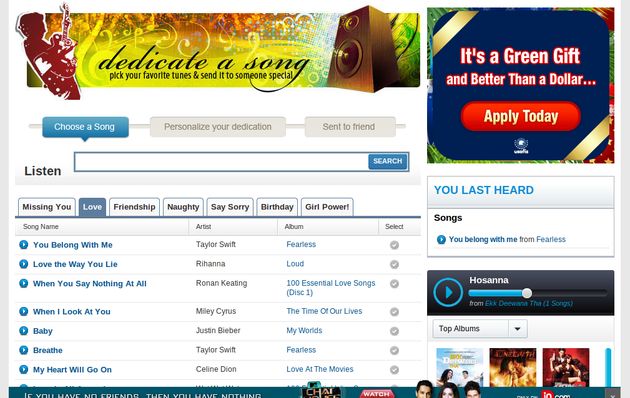 Dedicate a Song, servicio gratuito para dedicar canciones a quien quieras