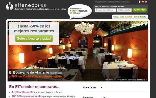 Eltenedor.es, el portal líder en reservas de restaurantes online