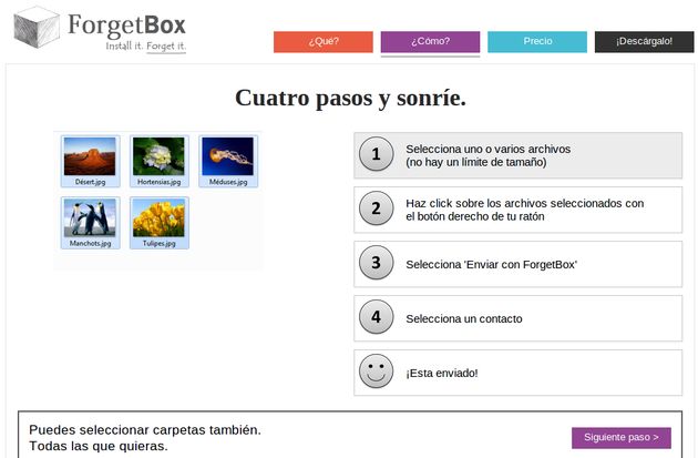 ForgetBox: envía múltiples archivos por email, sin límite de tamaño, sin necesidad de comprimirlos ni de abrir el navegador