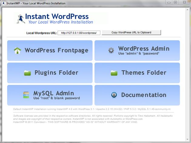 Instant WordPress, plataforma local con todo lo necesario para desarrolladores WordPress