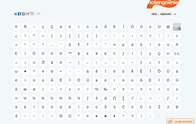NoTengoEnie, más de 200 símbolos y caracteres especiales para copiar y pegar