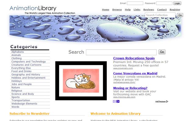 Animation Library, cerca de 14000 imágenes animadas para descargar o enviar como postal