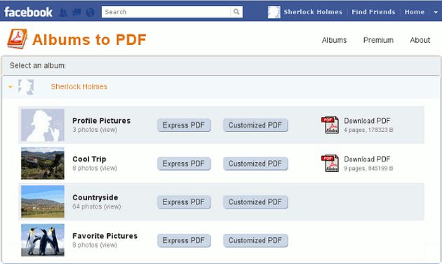 Facebook Albums to PDF: exporta tus álbumes, o los de tus amigos, a documento PDF