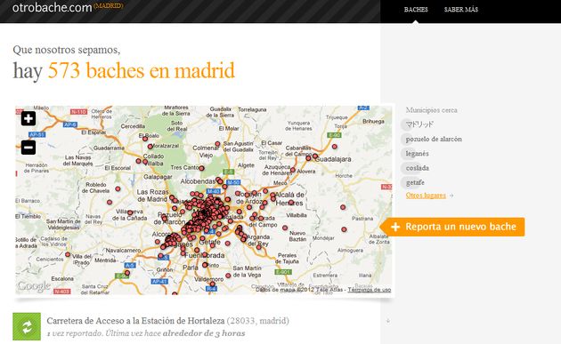 OtroBache, descubre y geolocaliza baches en carreteras de todo el mundo