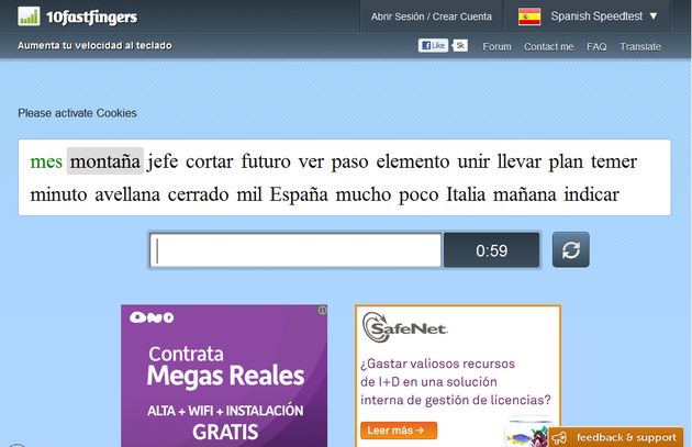 10fastfingers, realiza ejercicios para aumentar y mejorar tu velocidad al teclado