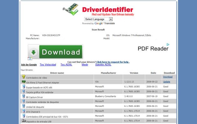DriverIdentifier, aplicación gratuita para detectar tu hardware y descargar todos los drivers