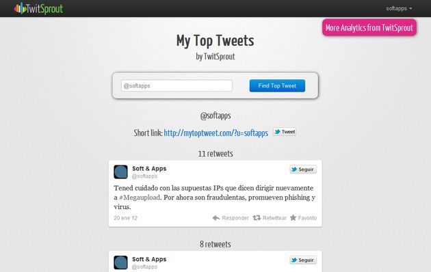 My Top Tweets, descubre de un vistazo cuales son tus tweets más "retuiteados"