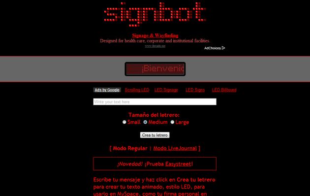 Signbot, crea un mensaje animado de estilo Led