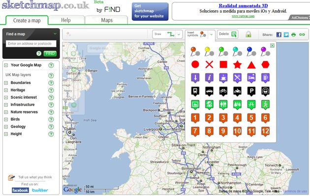 Sketchmap, crea y comparte un mapa de Google rápidamente