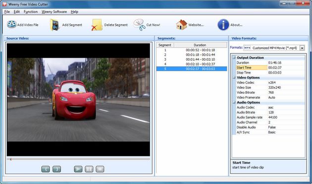 Weeny Video Cutter, aplicación Windows gratuita para cortar vídeos fácilmente