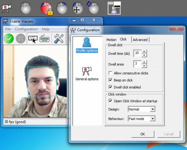 Enable Viacam, controla el ratón con gestos de la cabeza