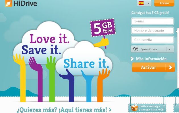 HiDrive, 5 Gb gratuitos para guardar tus archivos en la nube