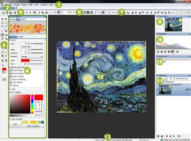 Hornil StylePix, completo software gratuito para dibujo y edición de imágenes
