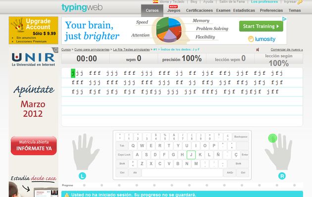 Online Typing Tutor, aprende mecanografía y mejora tu velocidad al teclado