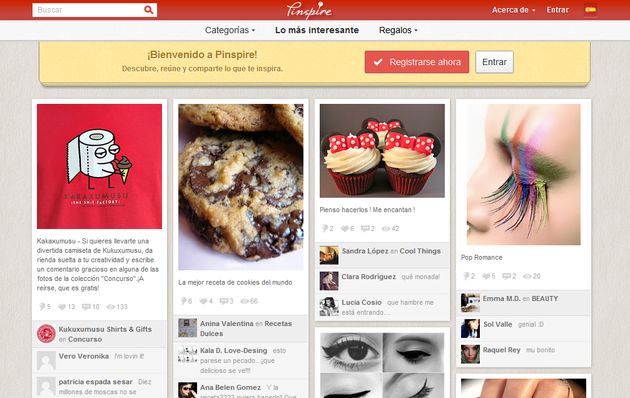 Pinspire, un clon de Pinterest en español