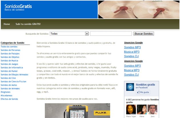 SonidosGratis, banco de sonidos gratuitos para tus proyectos