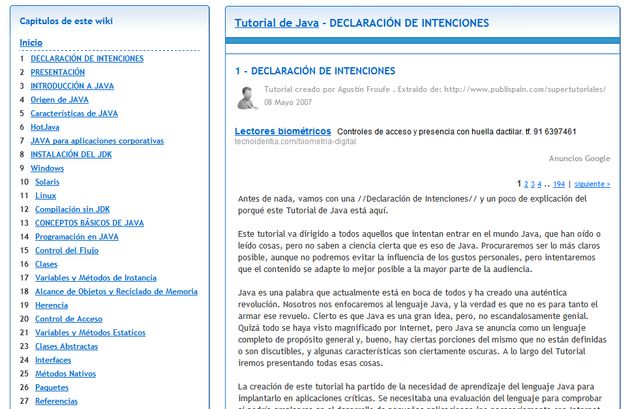 Completo tutorial de programación en Java, gratuito y en español