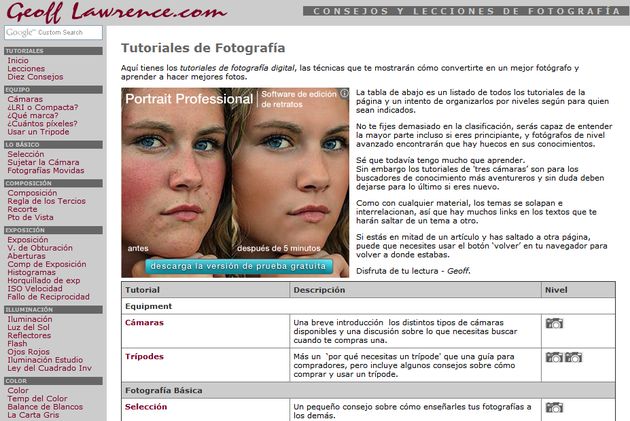 Completo tutorial en español de Fotografía Digital