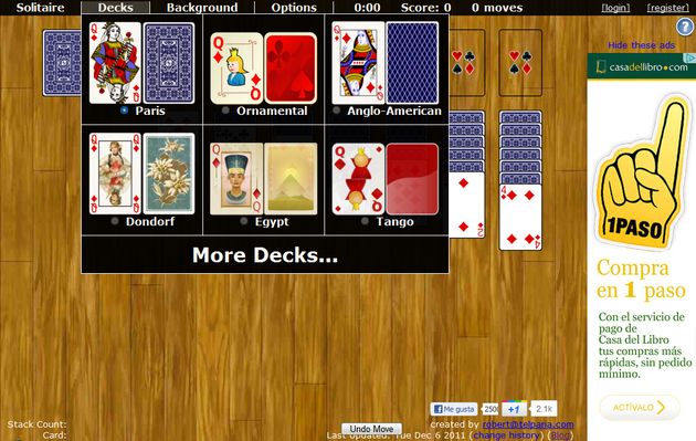 World of Solitaire, más de 50 juegos de solitario para jugar en tu navegador