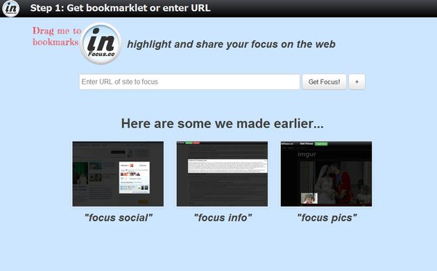 inFocus comparte sitios focalizando la atención en la zona de interés