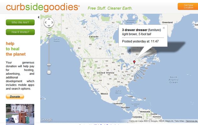 Curb Side Goodies, un mapa para regalar cosas que no utilizas