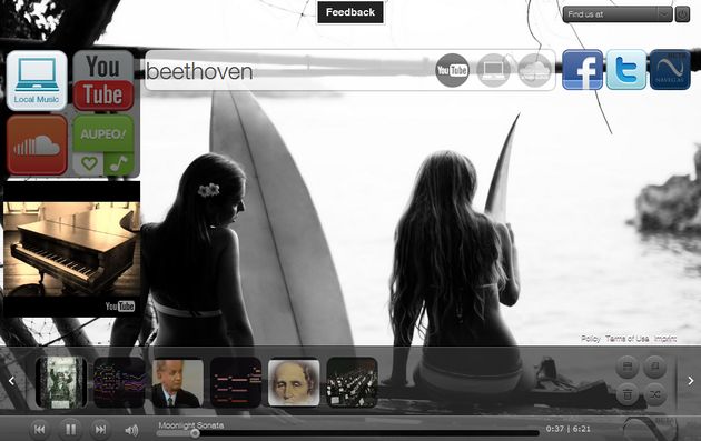 Navegas: bello reproductor web para tu música local, de YouTube, SoundCloud y Aupeo