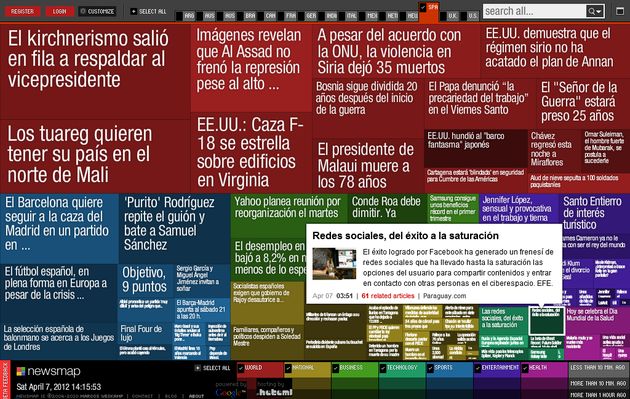 Newsmap, una forma colorista y original de ver Google News