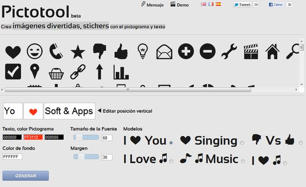 Pictotool, crea divertidas imágenes con pictogramas y texto