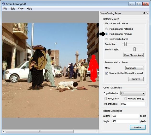 Seam Carving GUI, aplicación multiplataforma gratuita para eliminar objetos o personas de fotos