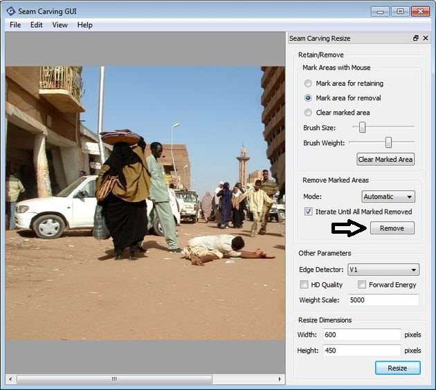 Seam Carving GUI, aplicación multiplataforma gratuita para eliminar objetos o personas de fotos
